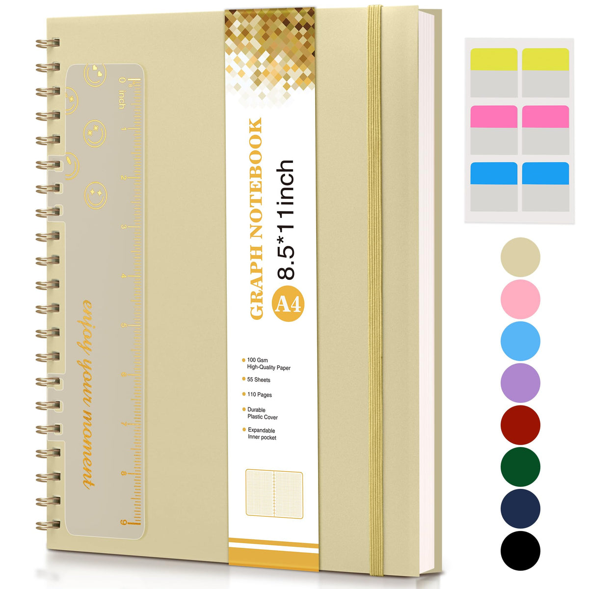 Blank Spiral Notebook Journal 8.5” x 11”, A4 Large Sketch Book for Women Men, 100 GSM Blank Paper Drawing Notebook, Hardcover Spiral Bound Sketchbook for Sketching Work School, Wildflower Mountainside