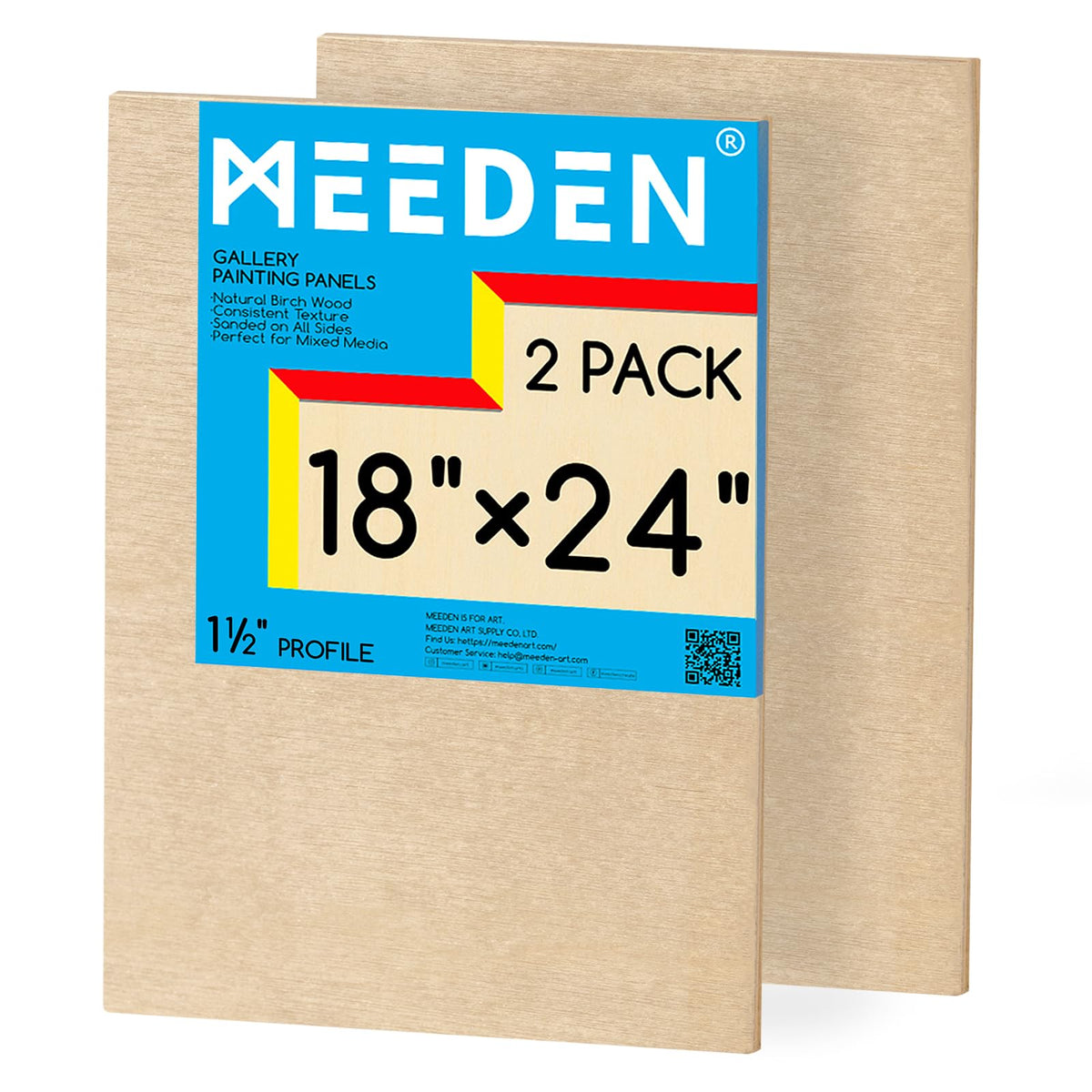 MEEDEN Unfinished Wood Canvas Board:6x6 Canvas Panel Pack of 4