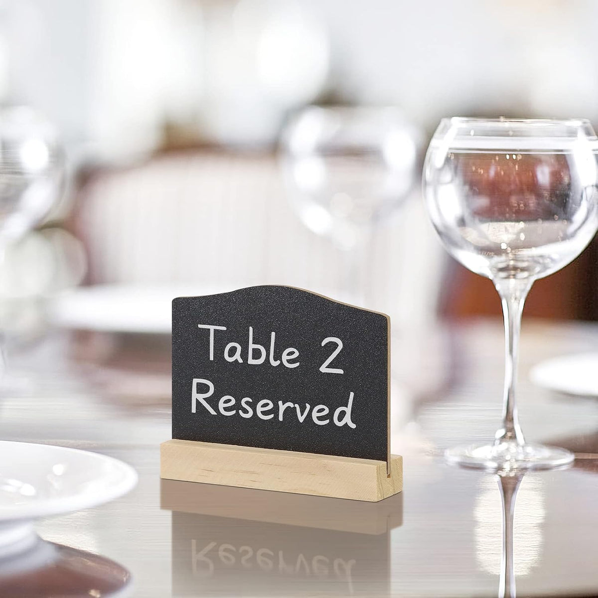 Mini Chalkboard Signs with Stand, 16 Pack Reusable Wooden Tabletop Chalkboard 4 X 3 Inch, Buffet Food Signs for Party Black Mini Tabletop Sign for Restaurant, Wedding and Bar Countertop