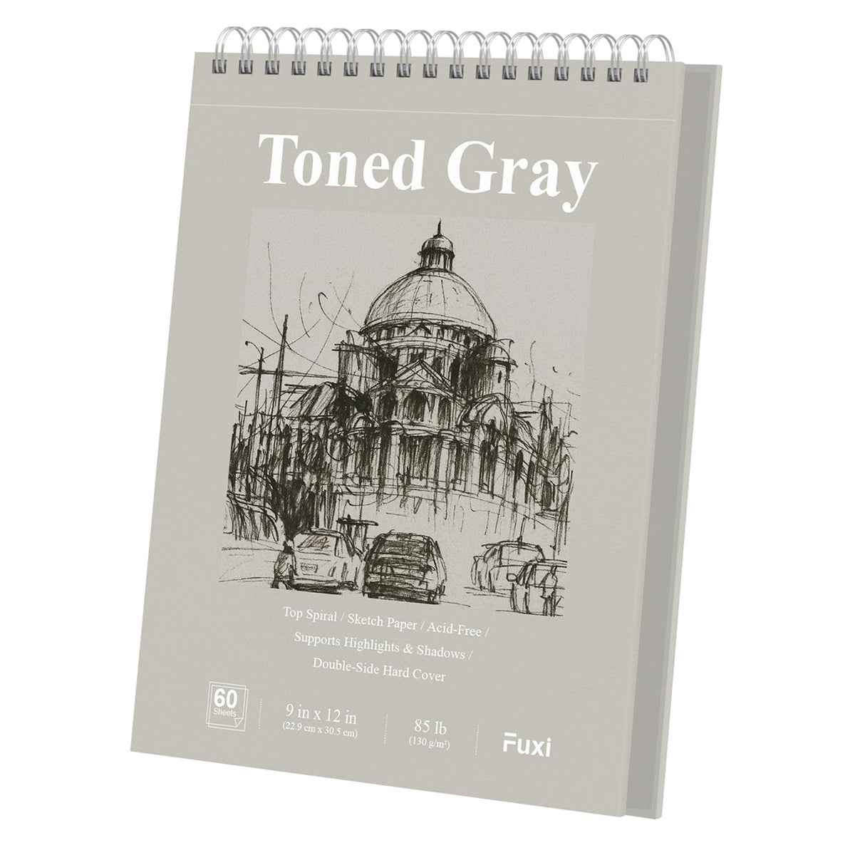 Fuxi 9" x 12" Sketch Book Set, Top Spiral Bound Sketchbook, 200 Sheets