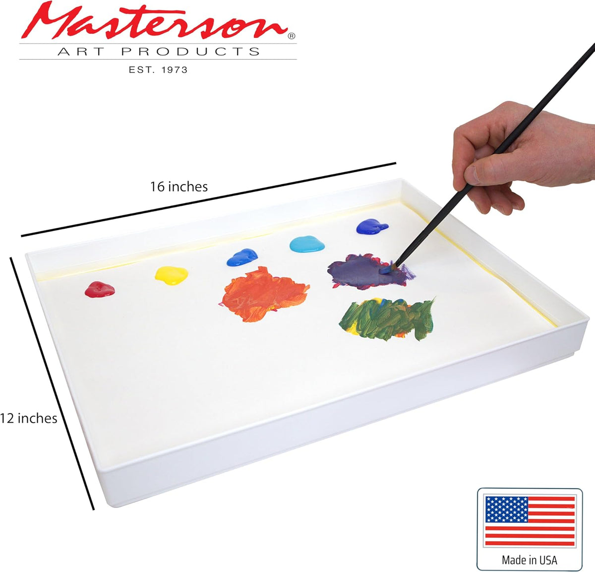 Masterson Sta-Wet Premier Palette with Airtight Lid, 16 X 12 inches, Includes Sponge & 5 Sheets of Sta-Wet Palette Paper (105)