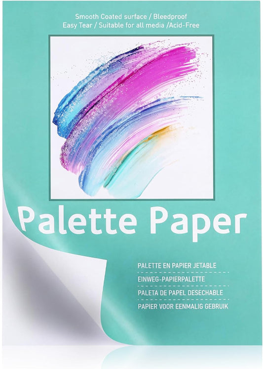 50 Sheets Palette Paper Pad 9 × 12 in, 90gsm Disposable Paint Palette