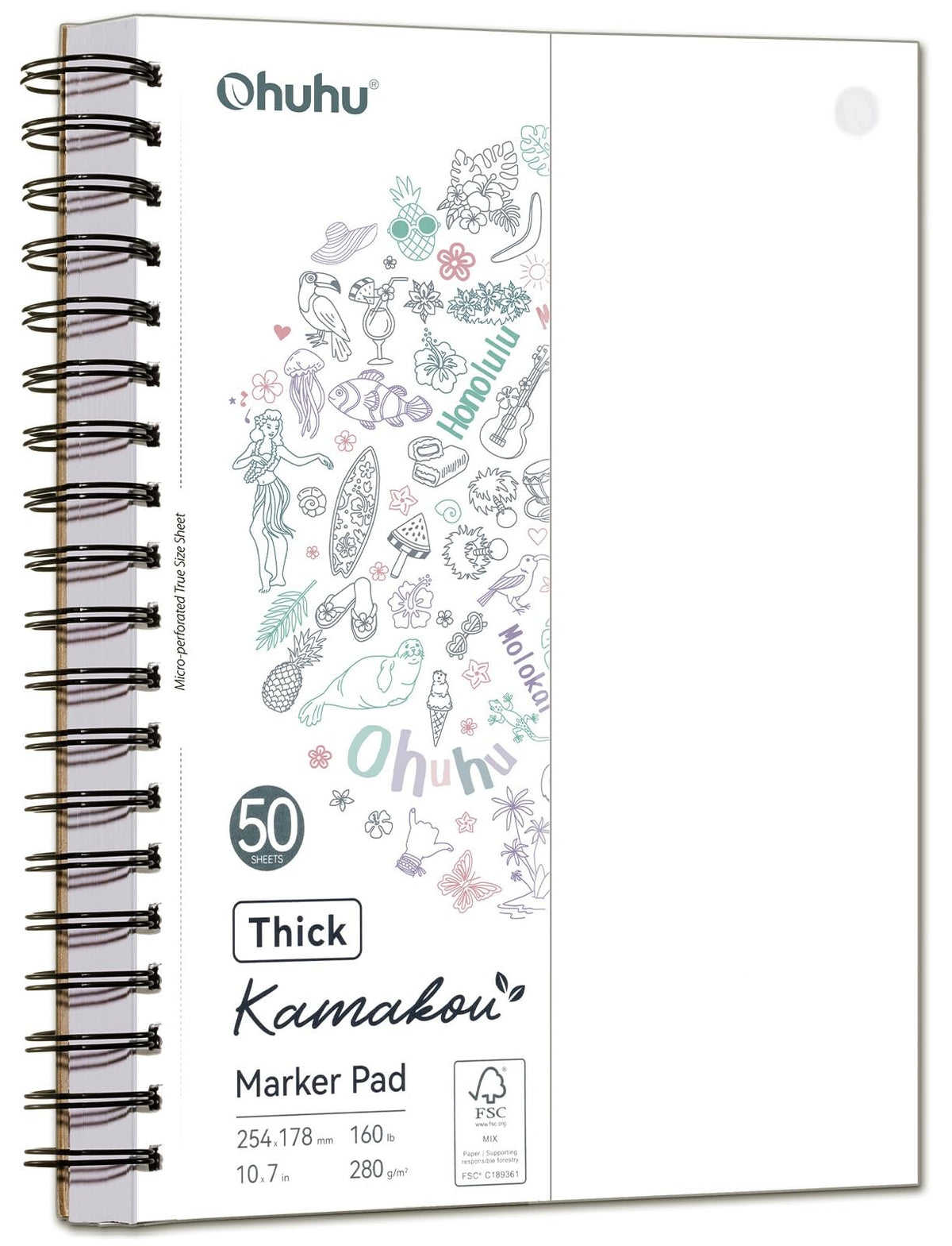 Ohuhu 5.5"x8.5" Double-Sided Bleedproof Marker Pad Art Sketchbook 50 Sheets