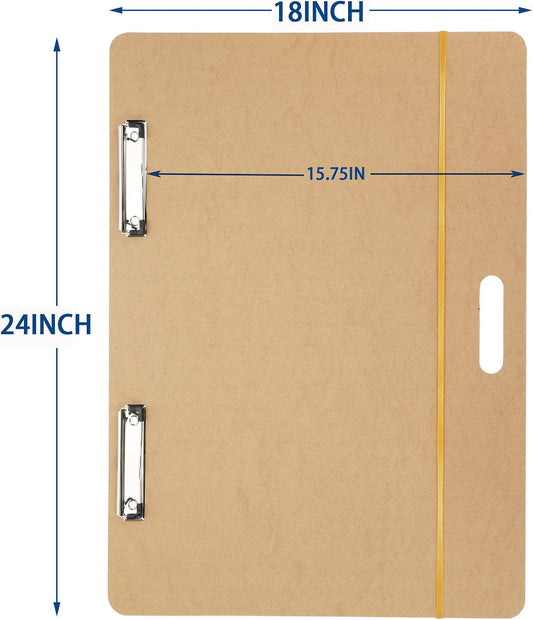 18" x 24" Drawing Board, Artist Sketch Boards with Handle for Drafting Art, Portable Wooden Clipboard for Class or Studio Fit in Artists Tote
