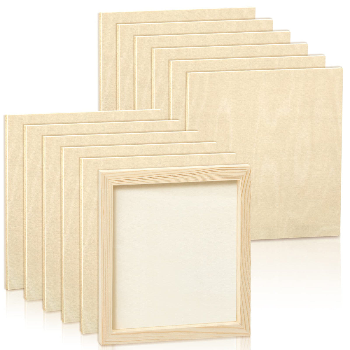 Kathfly 24 Pcs 6 x 6 Inch Wood Panels for Painting,Unfinished Boards