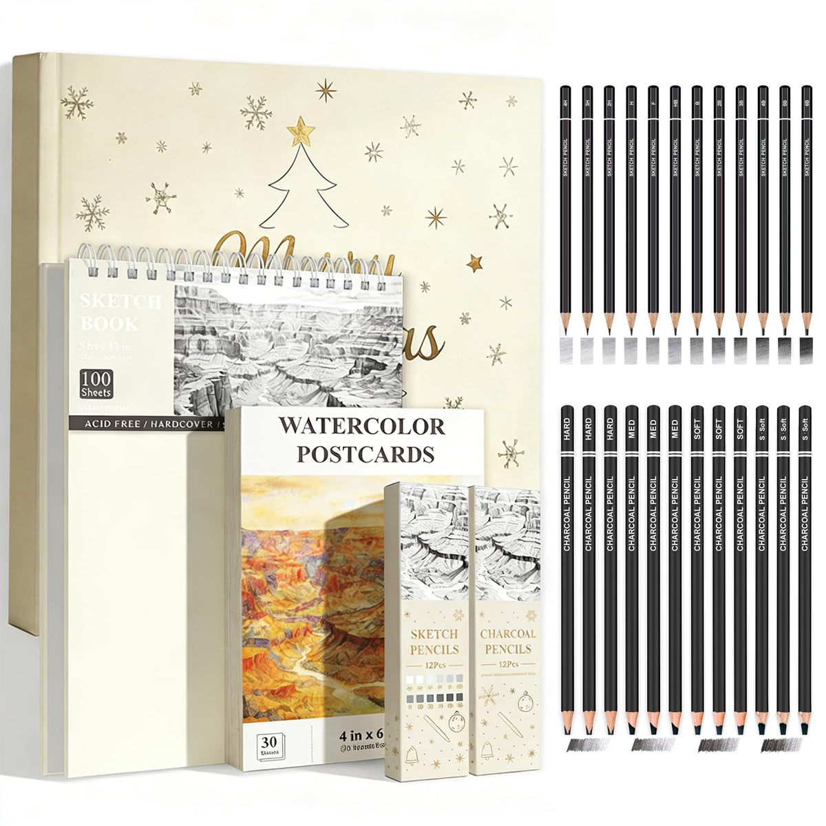 SuFly Sketch Book 9x12, 100-Sheet Drawing Paper Pad, 68lb/100gsm, Acid-Free
