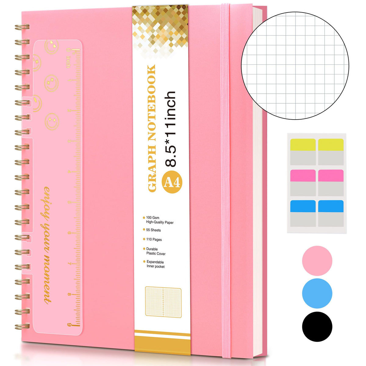 Blank Spiral Notebook Journal 8.5” x 11”, A4 Large Sketch Book for Women Men, 100 GSM Blank Paper Drawing Notebook, Hardcover Spiral Bound Sketchbook for Sketching Work School, Wildflower Mountainside