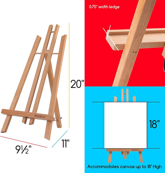 MEEDEN 20 Inch Tabletop Easel: 12 Pack Beech Wood Easel for Painting