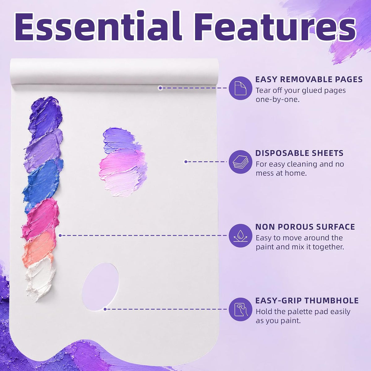 12x16 Palette Paper Pad, 40 Sheets Disposable Paint Palette Paper