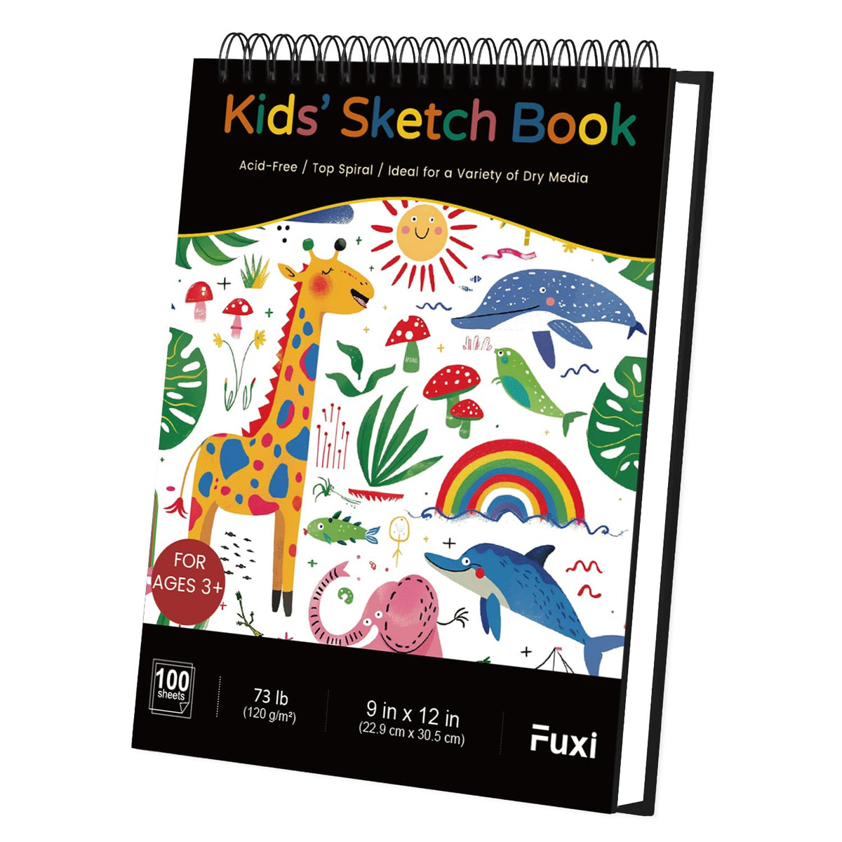 Fuxi Sketch Book for Girls 9x12, Cute Pink Sketchbook, 120gsm Thick Paper