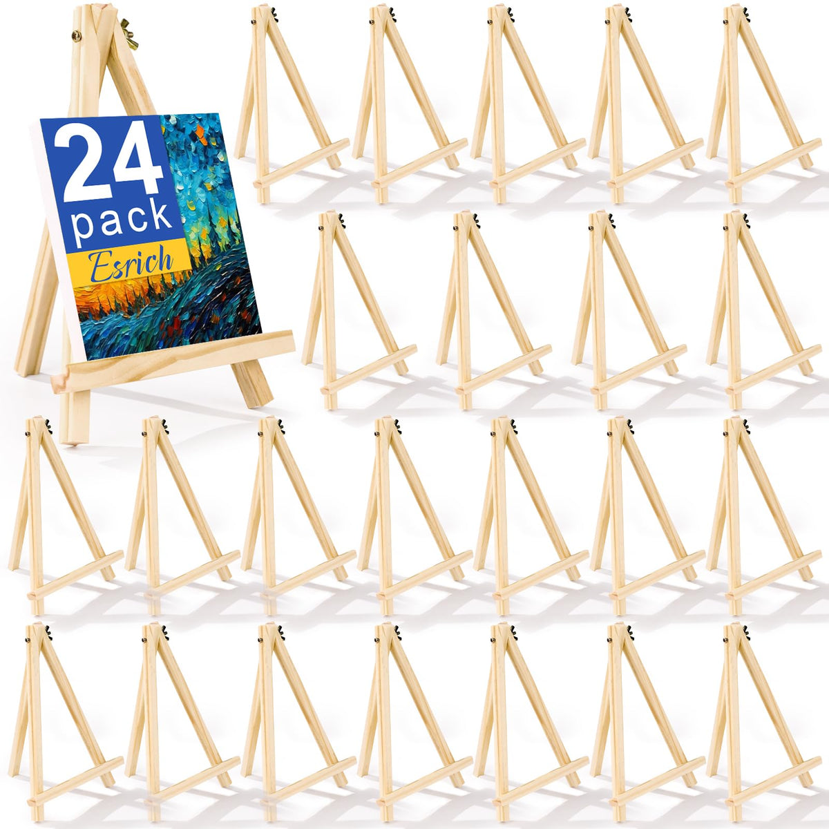 ESRICH 4 PCS 9 Inch Easel for Painting, Easel Stand for Painting Canvas