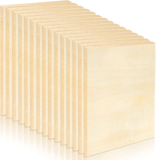 15 Pack Unfinished Wood Canvas Panels Kit 11.8x7.9 Inch Wooden Panel Boards Wood Paint Pouring Panels Wooden Canvas Panels Boards for Painting, Pouring Art, Crafts