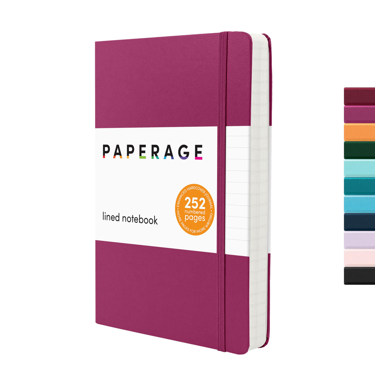 PAPERAGE Blank Journal Notebook, (Raspberry), 160 Pages, Medium 5.6 in x 8 in - 100 GSM Thick Paper – Hardcover Journaling Notebook for Work, School, Note Taking or Sketching