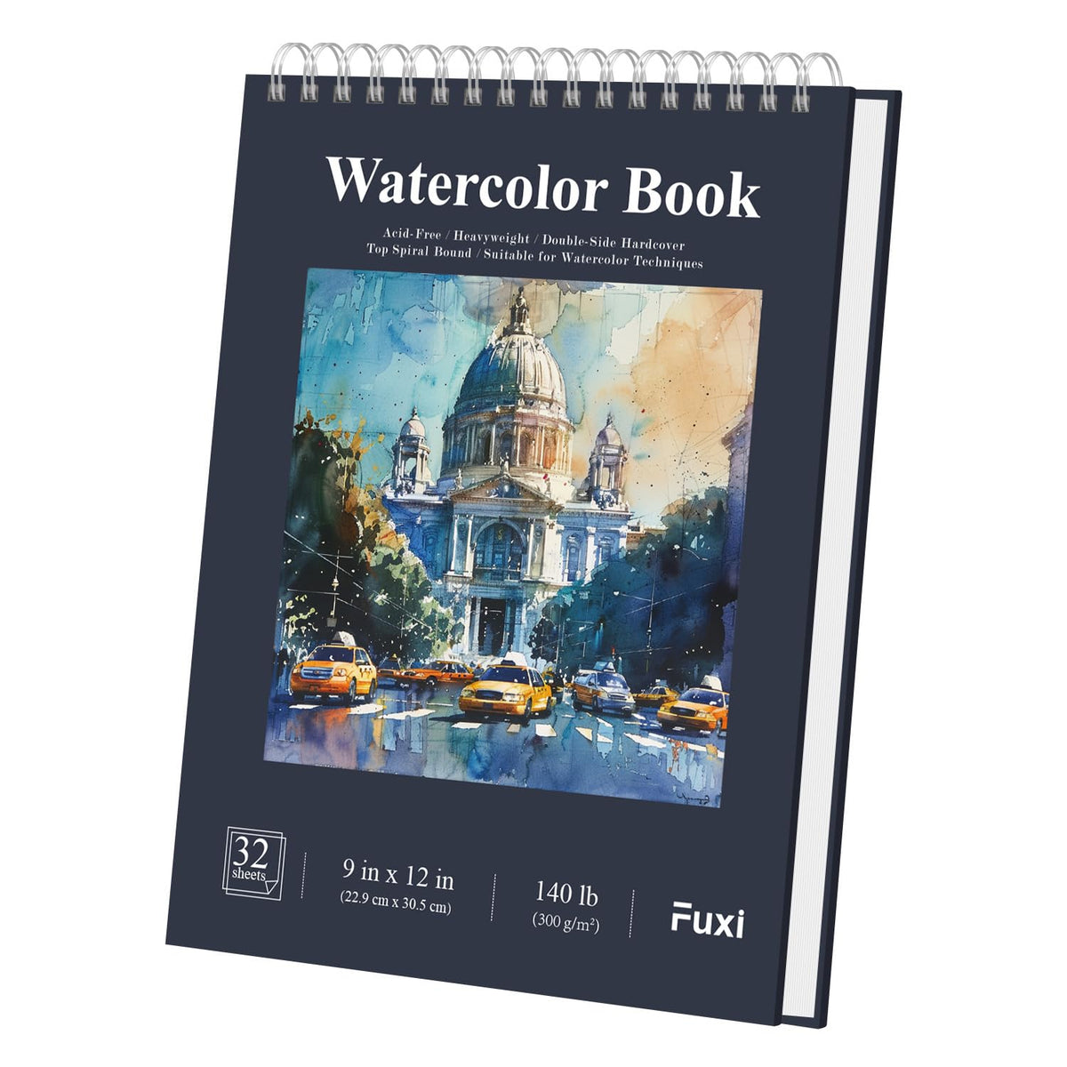 Fuxi 9" x 12" Sketch Book Set, Top Spiral Bound Sketchbook, 200 Sheets