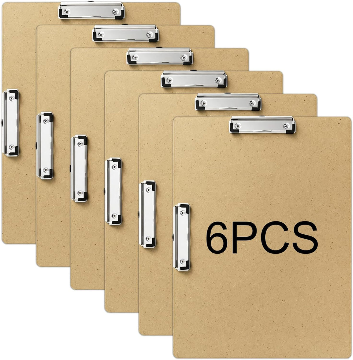 Frcctre 6 Pack 13 x 17 Inch Wooden Clipboard, Extra Large Portable Wooden Drawing Boards with Double Low-Profile Metal Clip for Class or Studio Sketching, Drawing, Painting