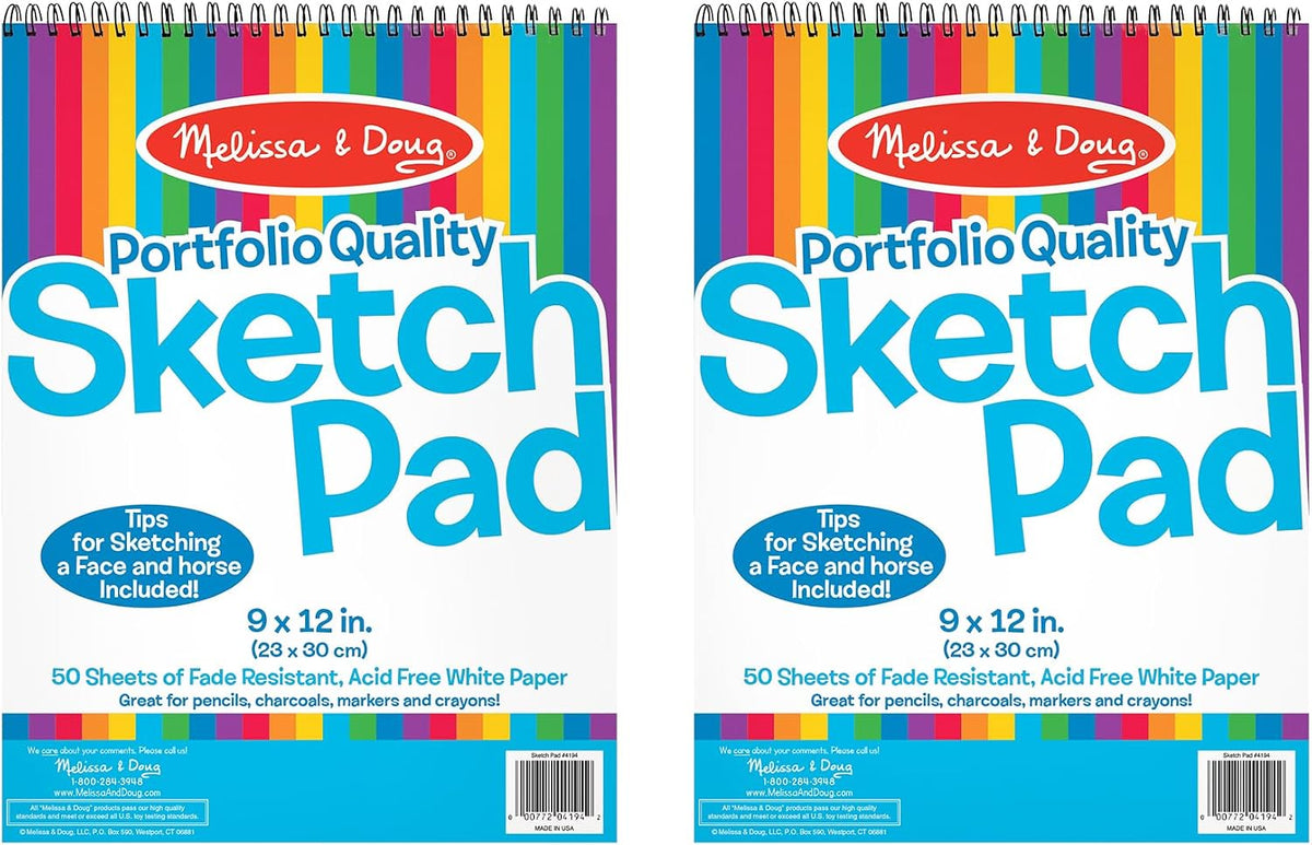 Melissa & Doug 9x12 Jumbo Drawing Paper Pad 2-Pack Art Supply
