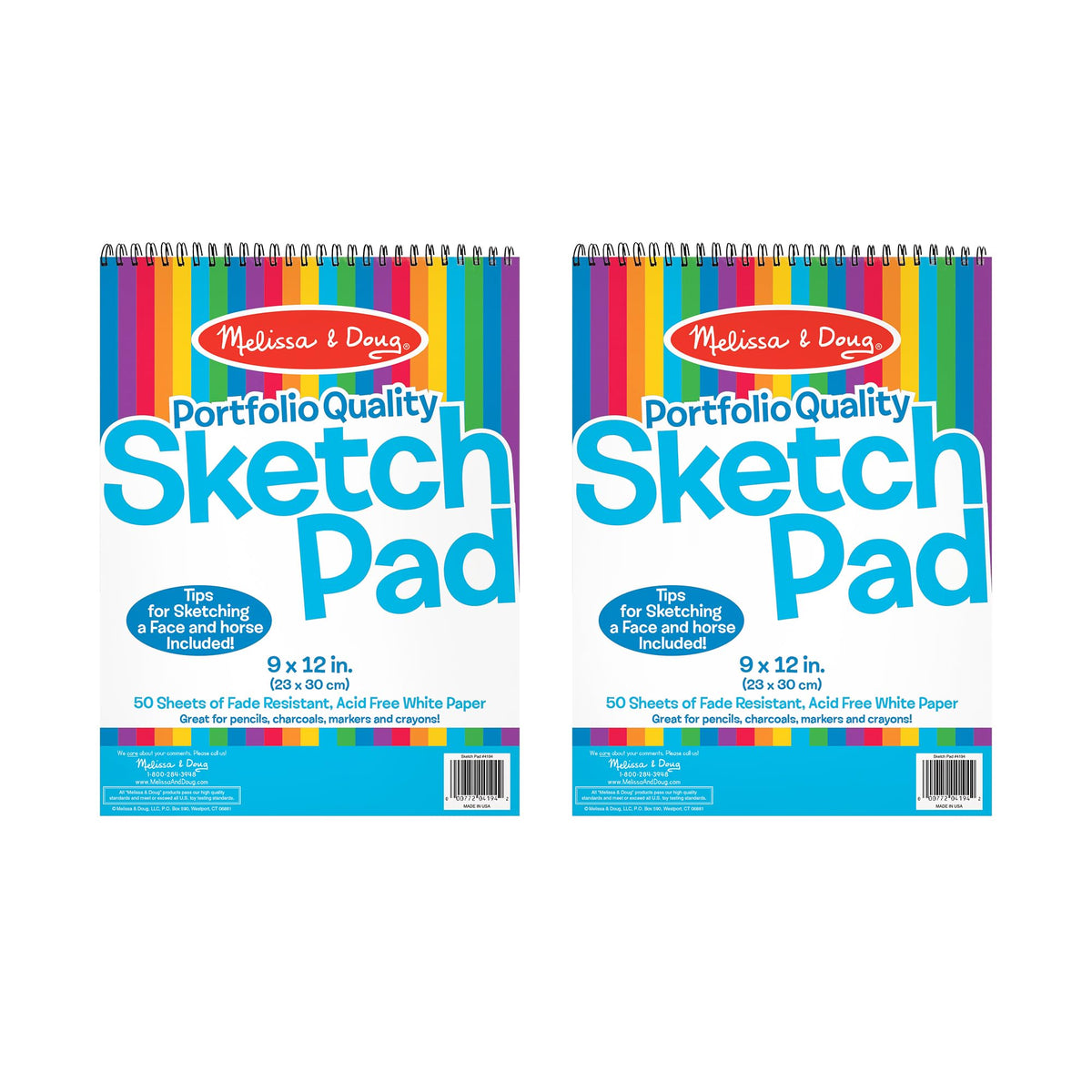 Melissa & Doug 9x12 Jumbo Drawing Paper Pad 2-Pack Art Supply