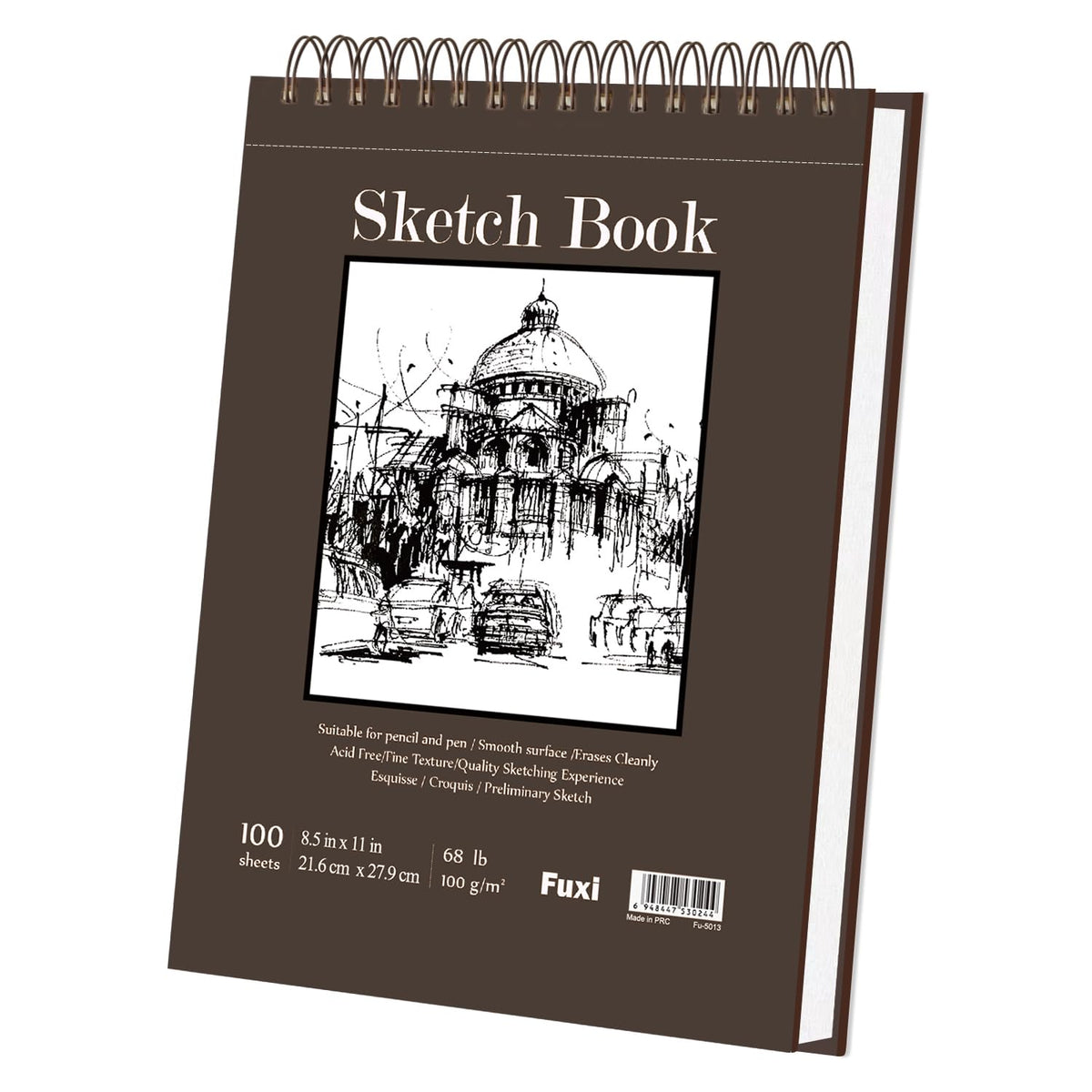 Fuxi 9" x 12" Sketch Book Set, Top Spiral Bound Sketchbook, 200 Sheets