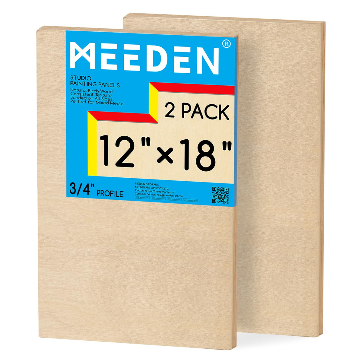 MEEDEN Unfinished Wood Canvas Board:18x18 Canvas Panel Pack of 2