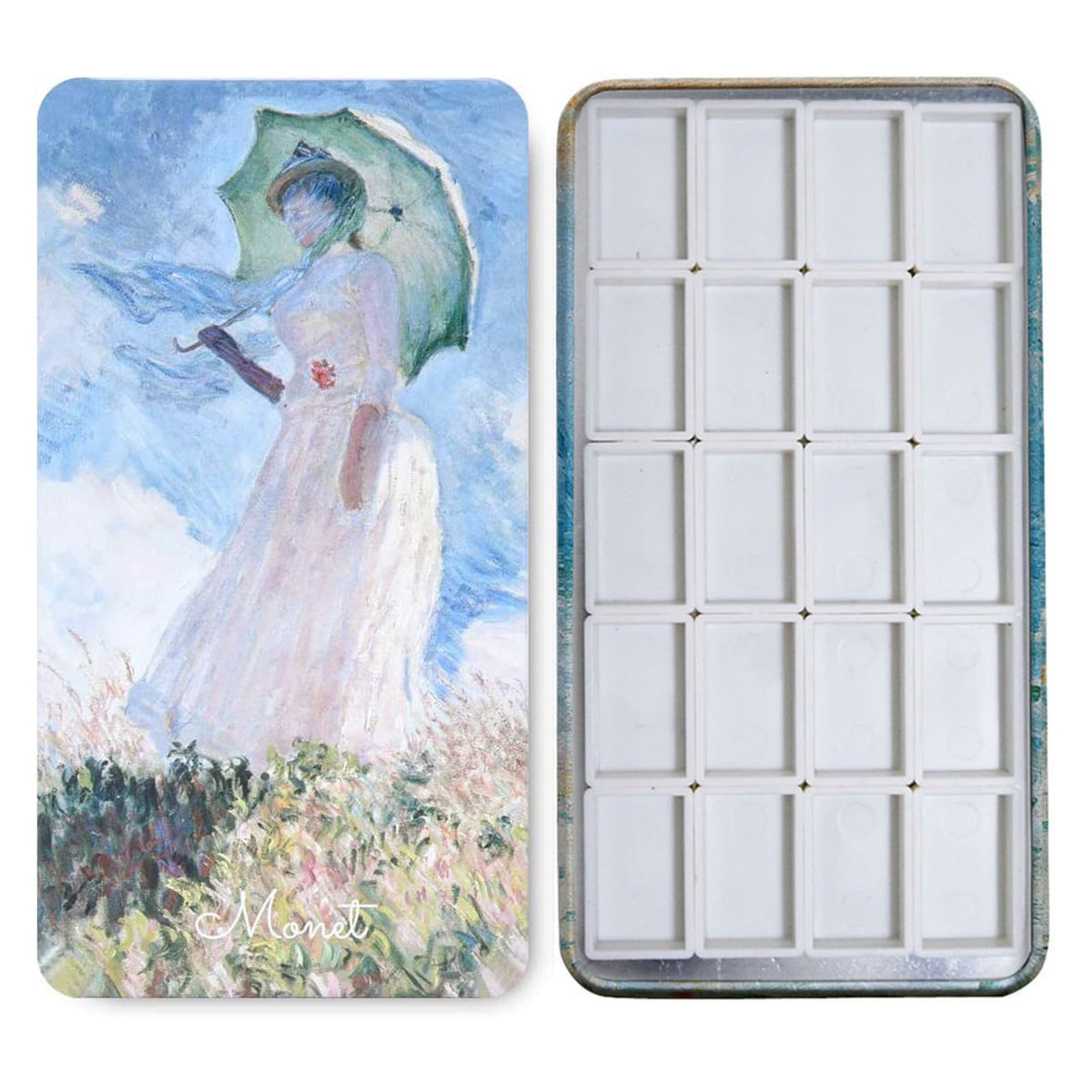 FCLUB Metal Watercolor Palette with 20 Wells Full Pans and Magnetic Strips