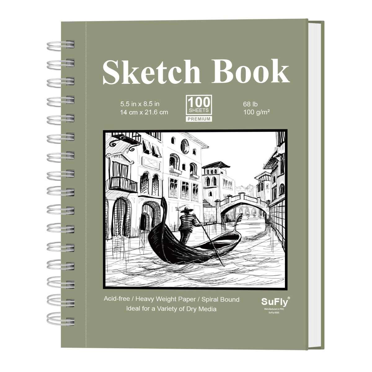 SuFly Small Sketch Book 5.5"x8.5", 2-Pack Mini Sketchbook, Spiral Bound Sketchbook Hardcover with 200 Sheets of 68lb/100gsm Mini Drawing Pad Paper, Small Sketch Pads for Drawing for Adults & Kids.