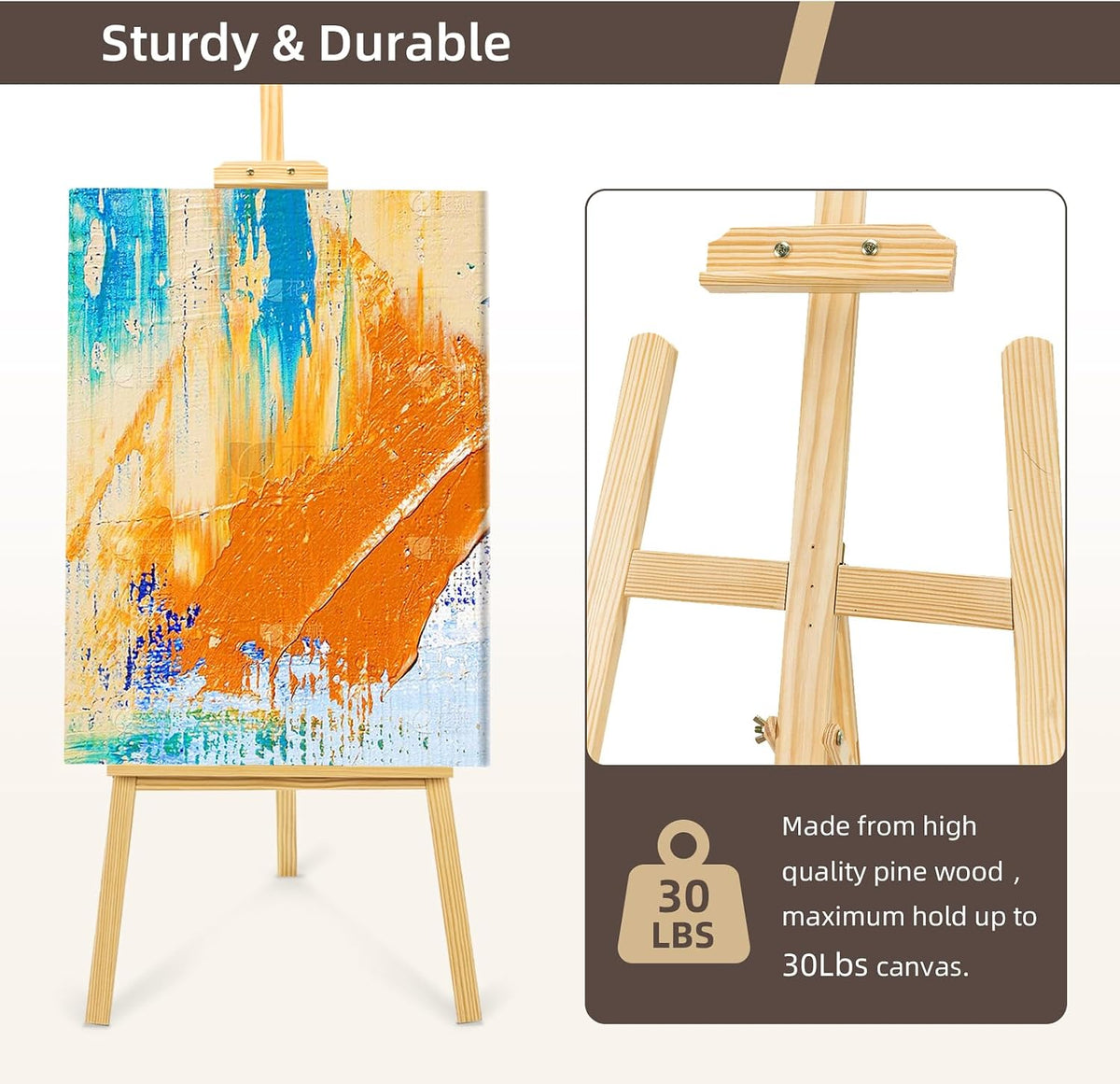 Adjustable Wooden Painting Easel, Art Easel Stand
