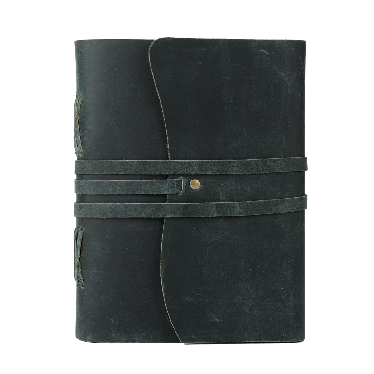 KomalC Leather Journal Notebook, Genuine Leather Journal for Men & Women Handmade Writing Travel Notebook, 240 Unlined Pages Vintage Notepad Gift: Rustic Brown (7"x5")