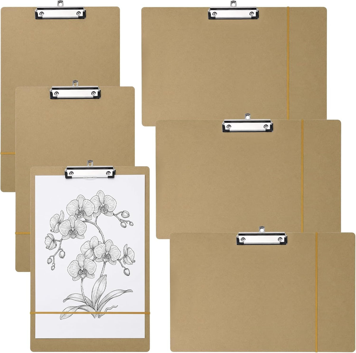 ZEAYEA 6 Pcs 11x17 Inch Clipboards with Low Profile Clip, Extra Large Hardboard Sketch Board, Wooden Drawing Board for Sketching and Art Boards, 3 Horizontal and 3 Vertical