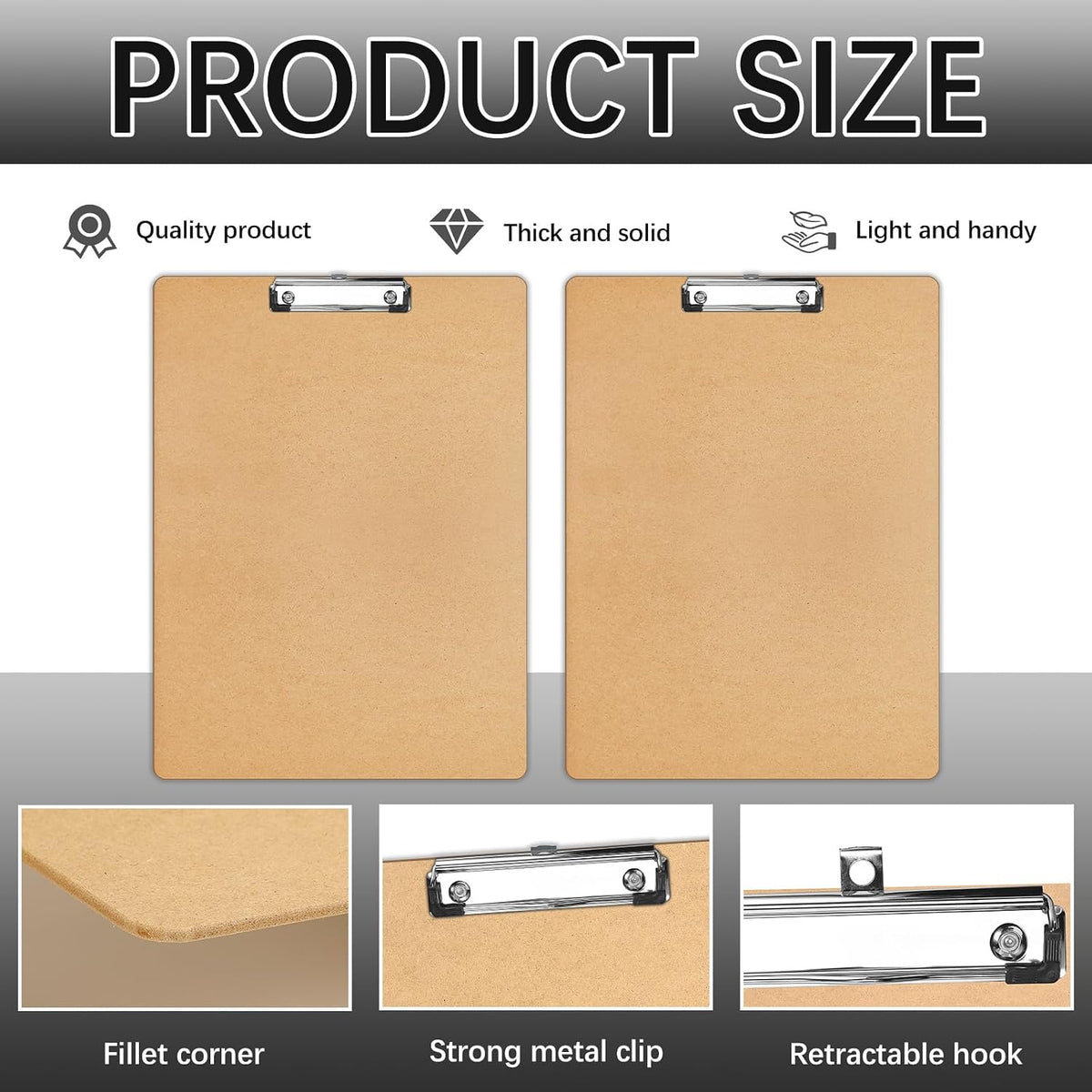 4 PCS Extra Large 11x17 Clipboard Clipboard, Wood Cleats with Low Profile Clips for Drawing, Sketching, and Art Boards, Horizontal Wood Lapping, Landscape Layout (3Mm Thickness)
