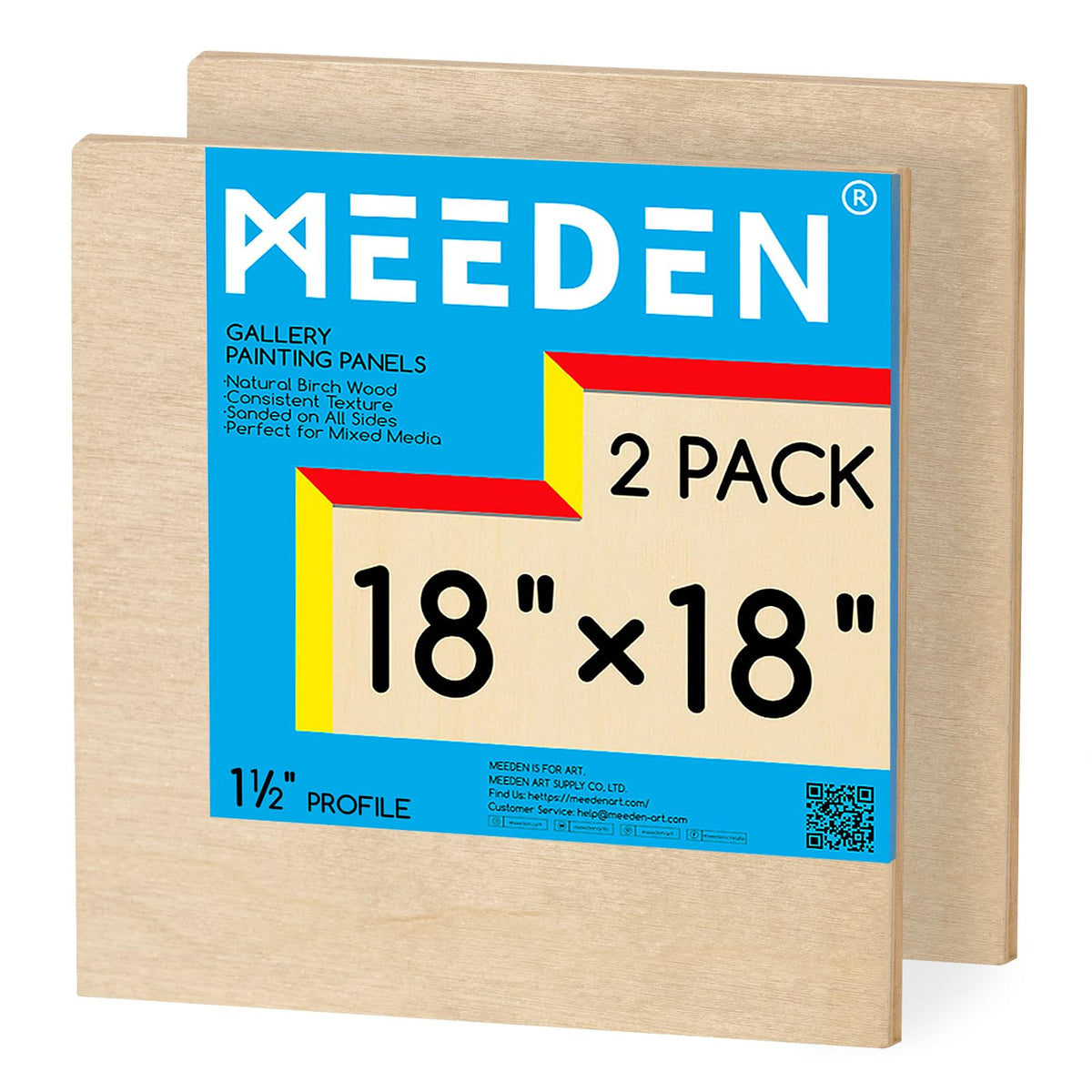 MEEDEN Unfinished Wood Canvas Board:6x6 Canvas Panel Pack of 4