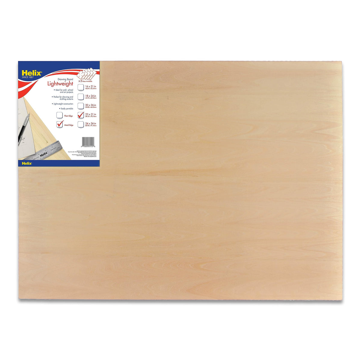 Helix - Wooden Drawing Board - Metal Edge - 23 x 31 inch
