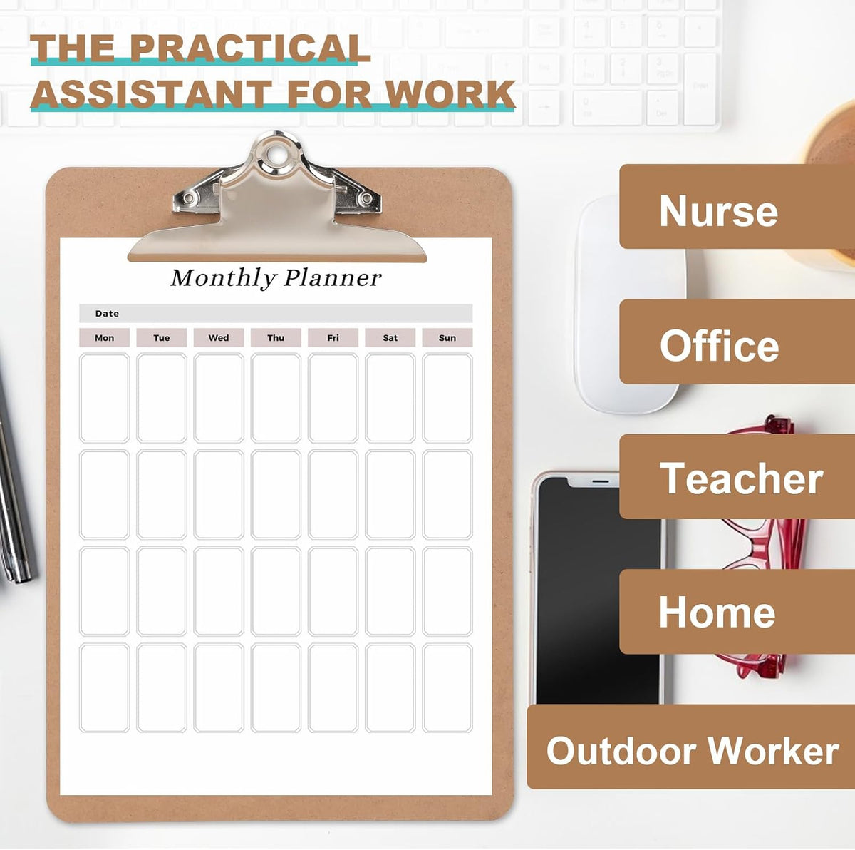 Wood Clipboard Set of 3, 8.5 x 11 Clip Board