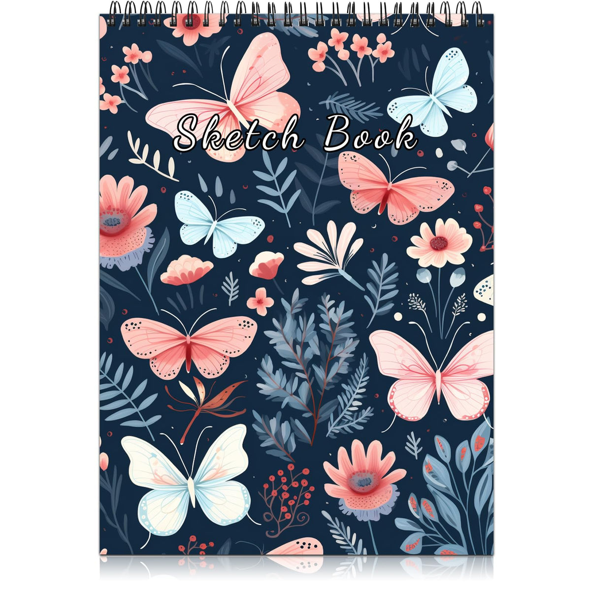 Deokke Sketchbook Top Spiral Bound Sketch Pad, 9 x 12 inch,100GSM Thick Paper,50 Sheets 100 Pages,Art Sketch Book Aesthetic Cute Drawing Writing Paper for Girls Women-Pink Bowknot