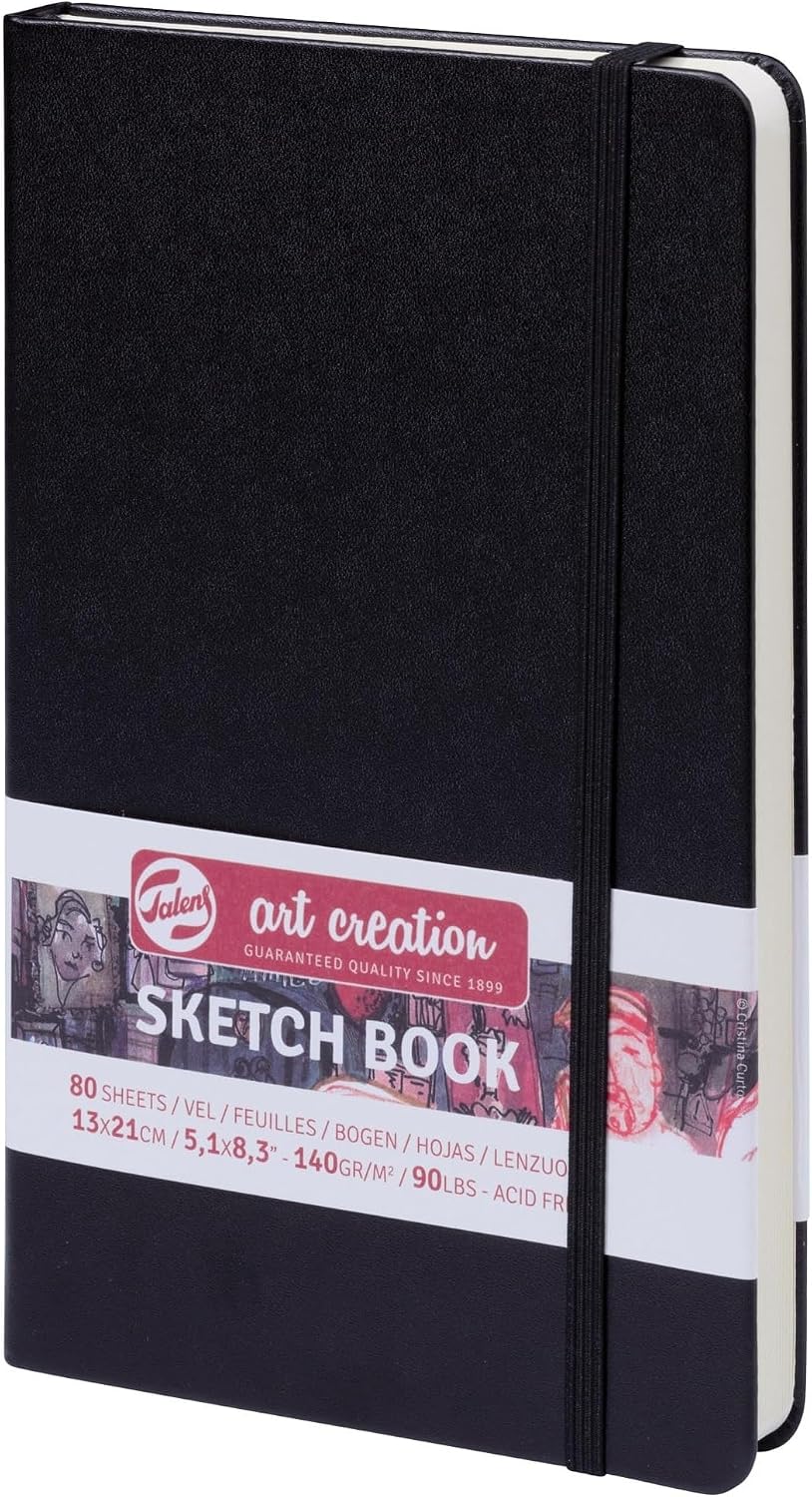 Talens Art Creation Sketchbook, Black, 80 Sheets, 5.1 x 8.3 in