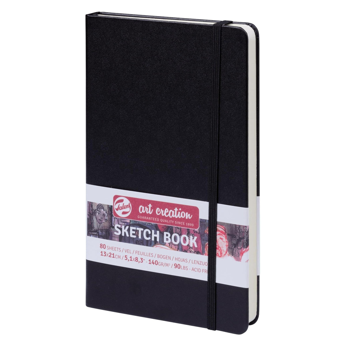 Talens Art Creation Sketchbook, Black, 80 Sheets, 5.1 x 8.3 in