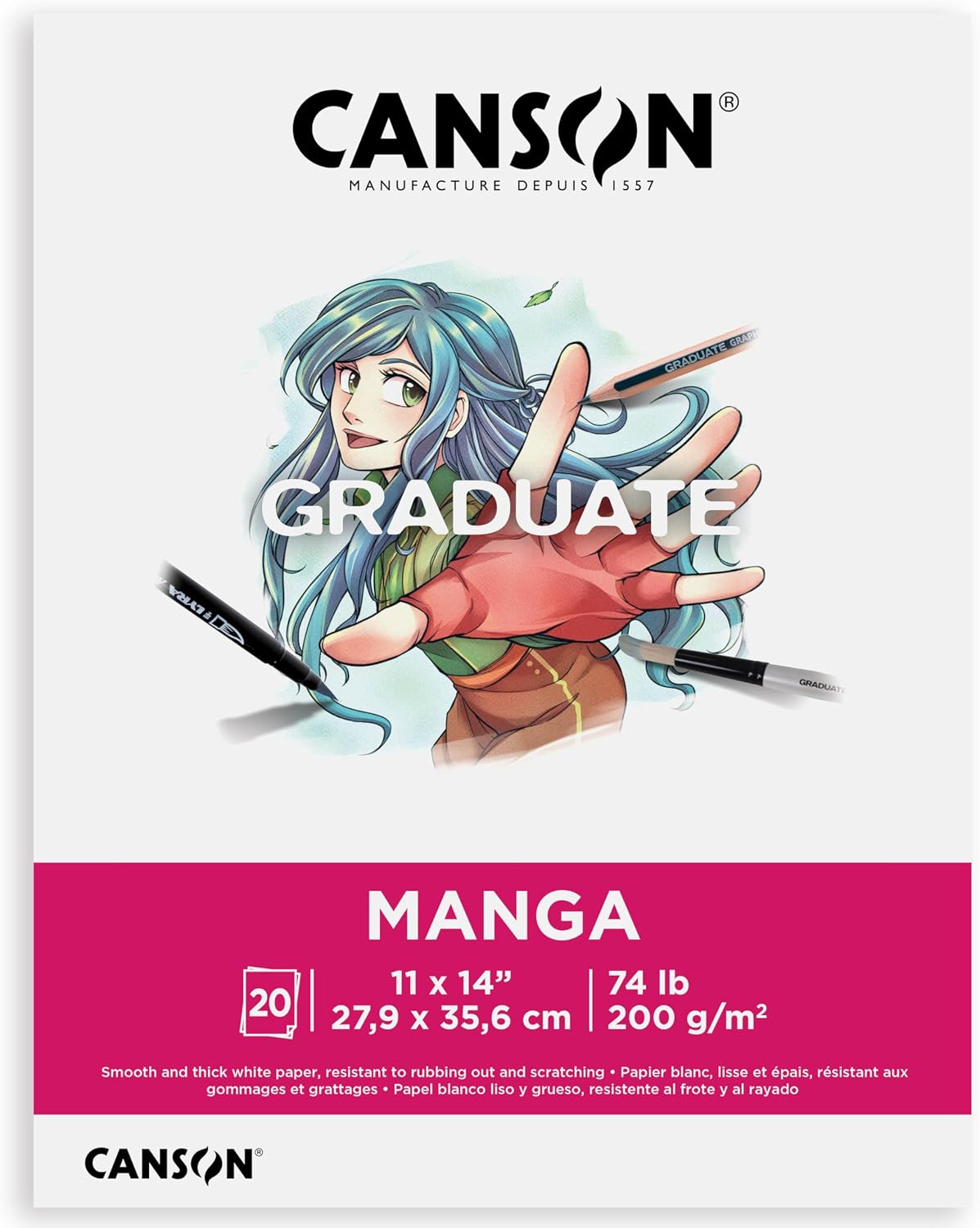 Canson Graduate Comic & Manga Illustration Paper Art Book, 5.5x8.5 in
