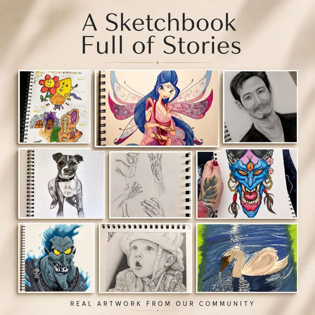 Artist’s Sketchbook Hardcover – 200GSM Very Thick Paper – Large, Spiral Sketch Book for Drawing and Mixed Media – Sketch Pad, Art Book - 8.25 x 11.4, 40 Sheets / 80 Pages