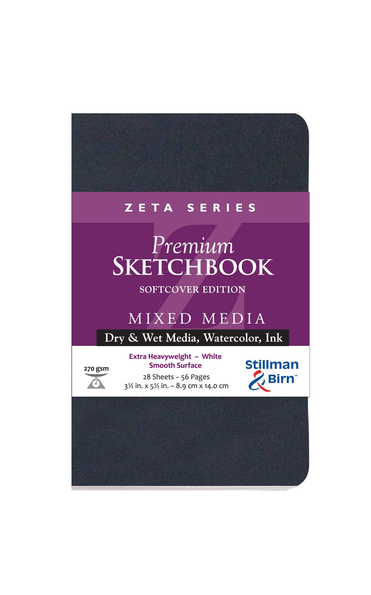 Stillman & Birn Zeta Series Softcover Sketchbook, 7.5" x 7.5", 270 gsm (Extra Heavyweight), White Paper, Smooth Surface
