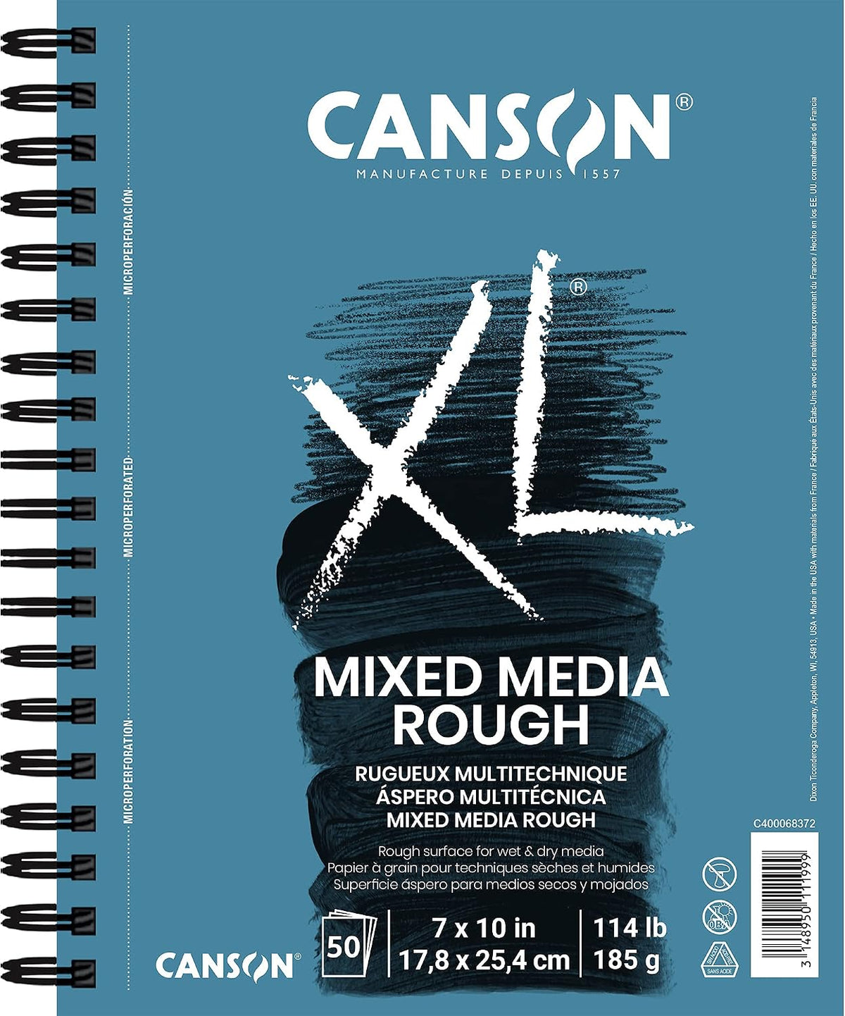 Canson XL Series Mixed Media Paper Pad, White, 7x10 in