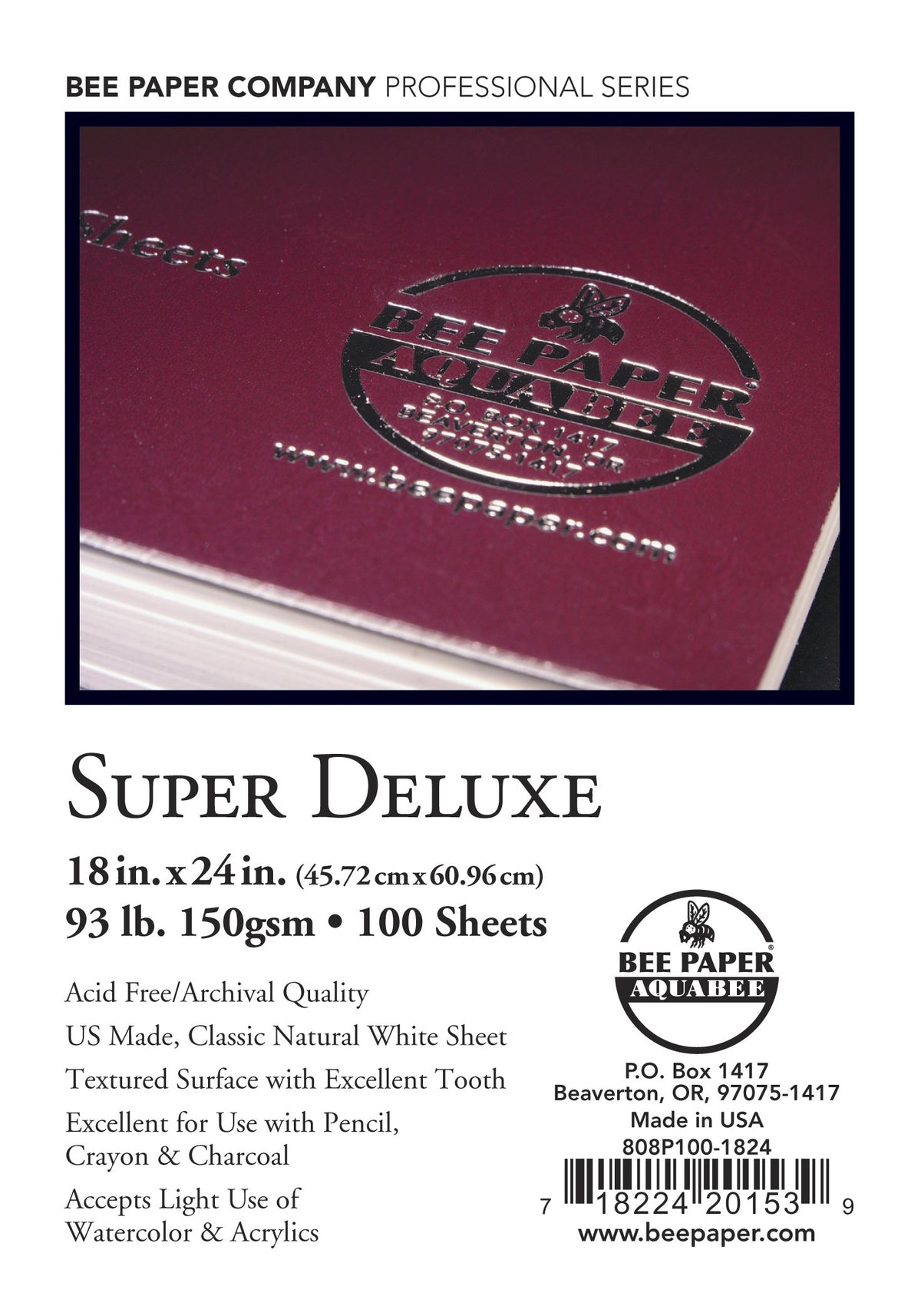 Bee Paper - 6"x 6" Super Deluxe Mixed Media Sketching Pad, 60 Sheets
