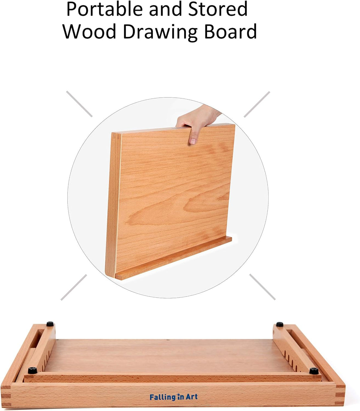Falling in Art 5 Position Wood Drafting Table Easel Drawing&Sketching Board