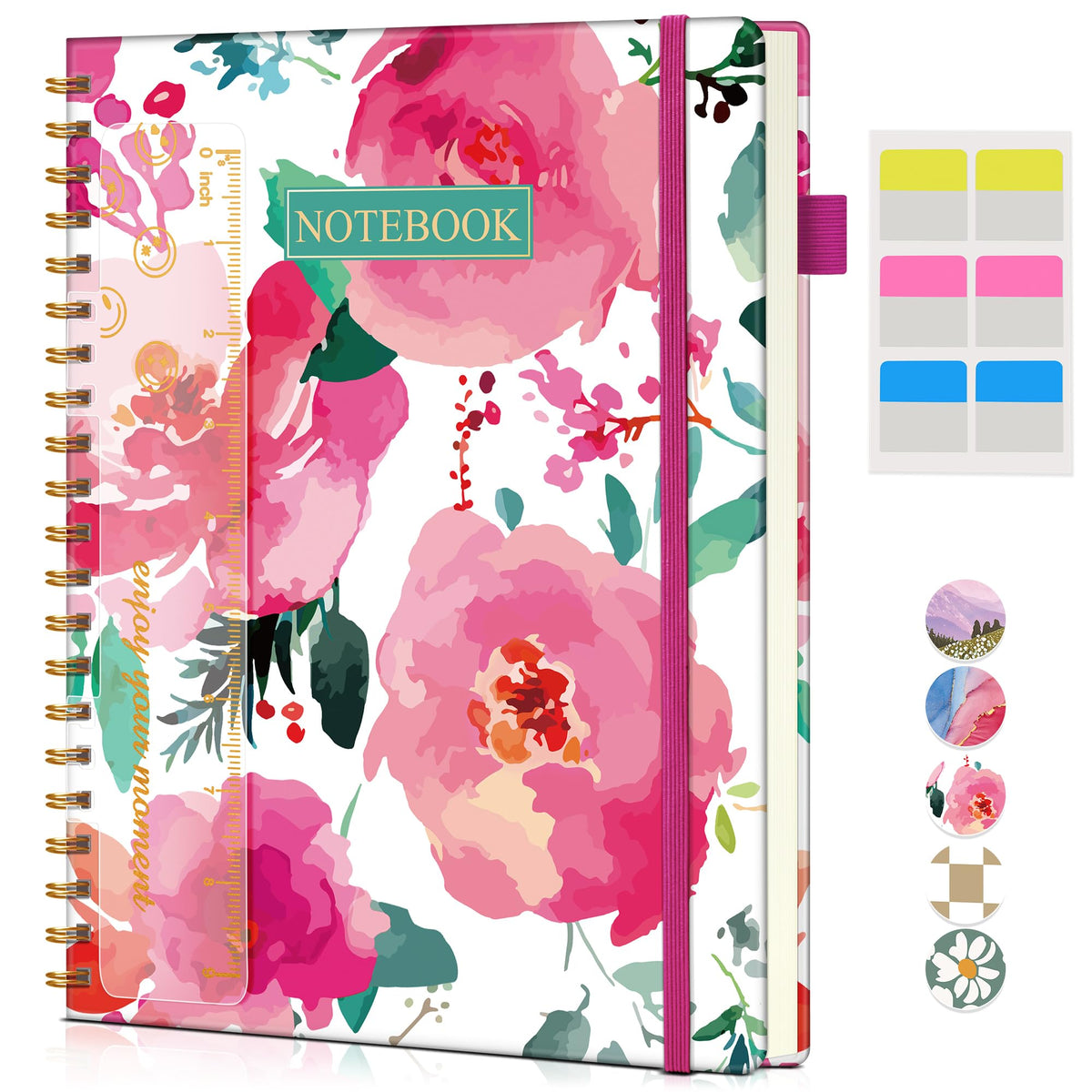 Blank Spiral Notebook Journal 8.5” x 11”, A4 Large Sketch Book for Women Men, 100 GSM Blank Paper Drawing Notebook, Hardcover Spiral Bound Sketchbook for Sketching Work School, Wildflower Mountainside