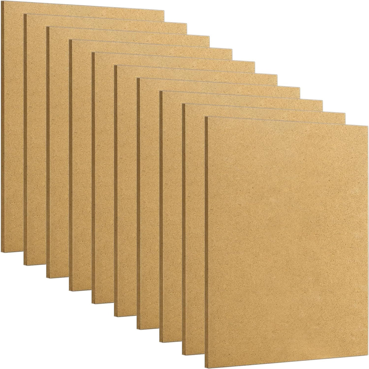 DEAYOU 10 Pack 11" x 14" MDF Wood Boards for Crafts, 1/4" Thick Medium Density Fiberboard, Unfinished Art Chipboard Sheets, Blank Wooden Hardboard Panels for DIY, Engraving, Painting, Carpentry
