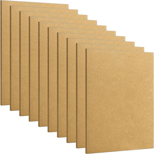 DEAYOU 10 Pack 11" x 14" MDF Wood Boards for Crafts, 1/4" Thick Medium Density Fiberboard, Unfinished Art Chipboard Sheets, Blank Wooden Hardboard Panels for DIY, Engraving, Painting, Carpentry