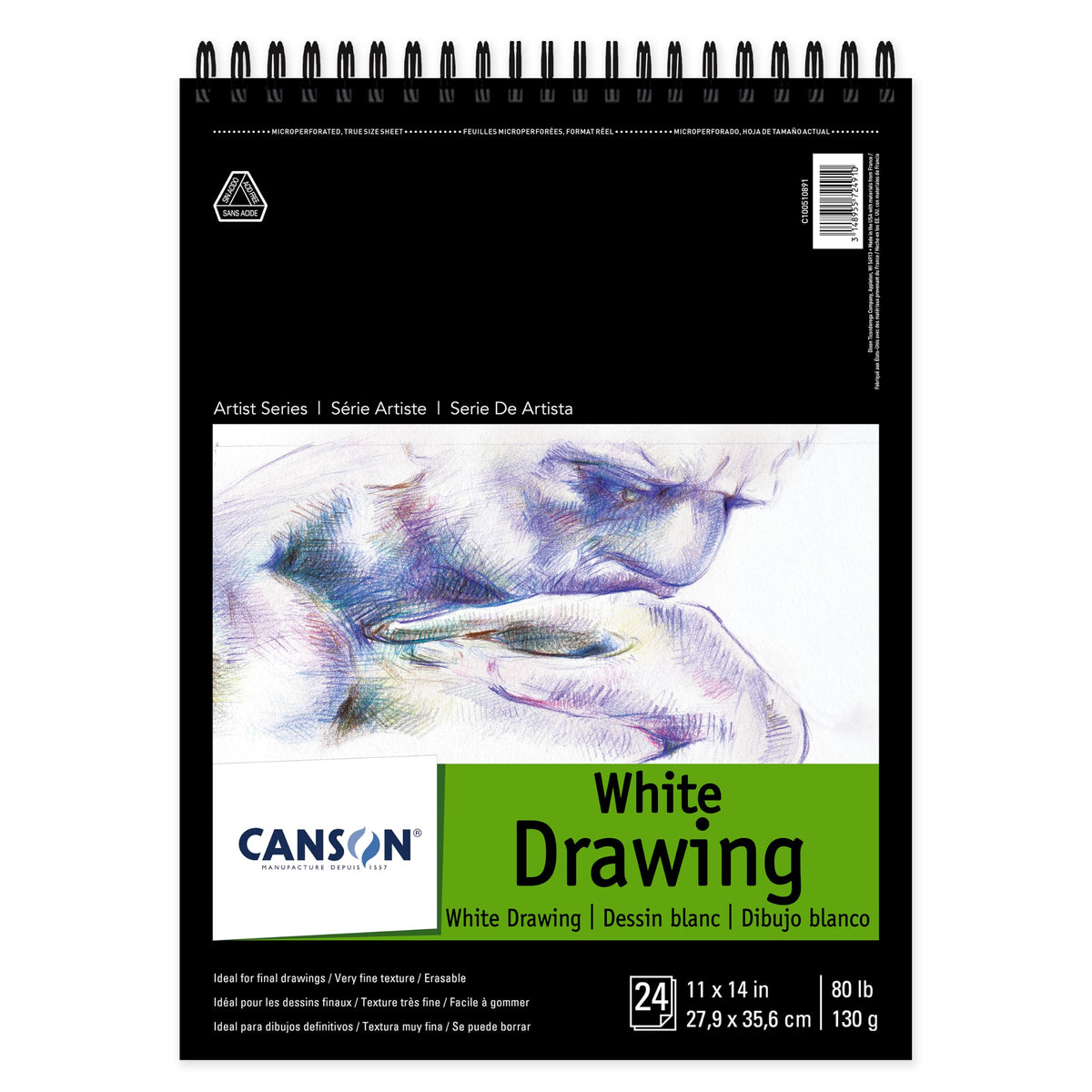 Canson Drawing Paper Art Book, Cream White, 9x12 in