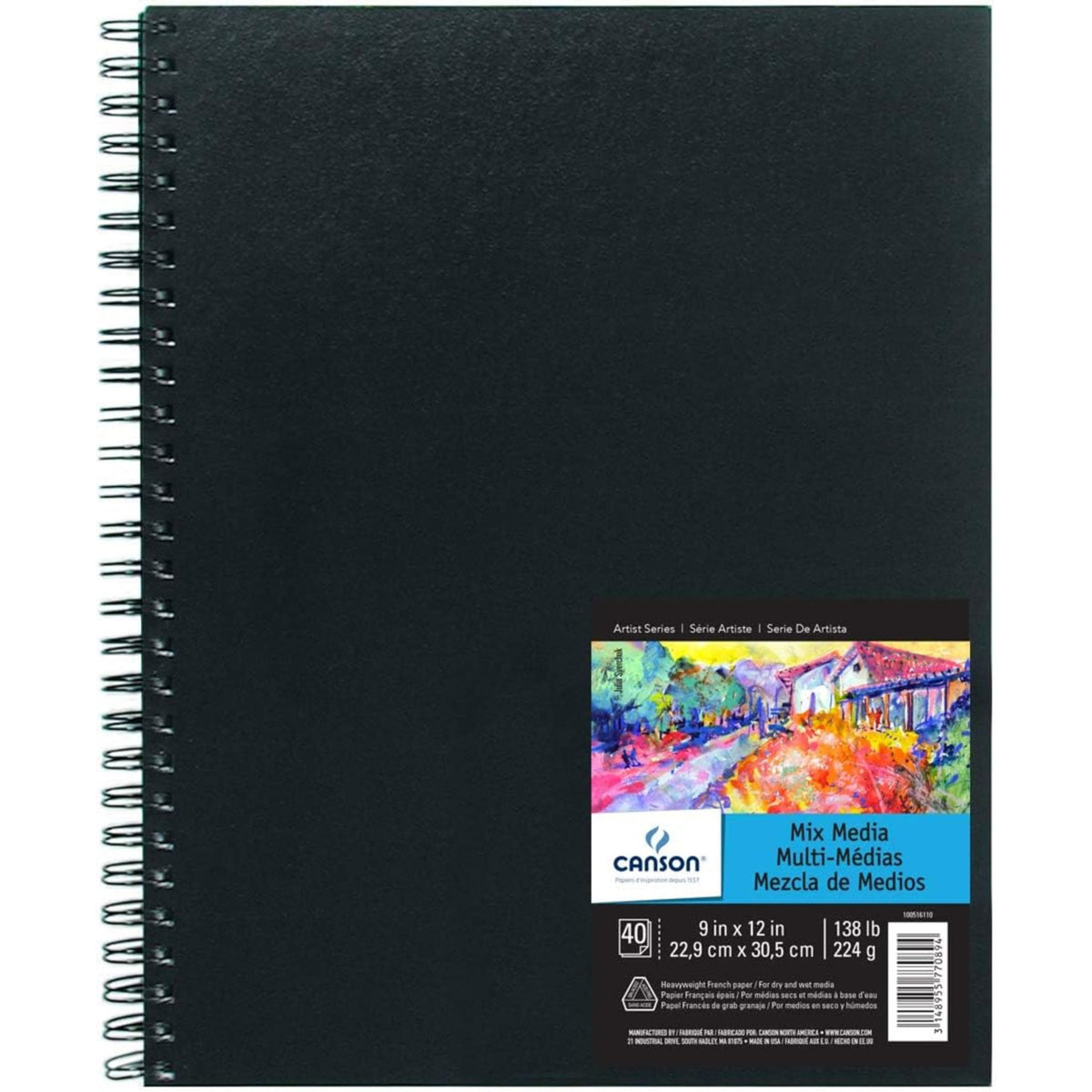 Canson Artist Series Mixed Media Paper, 11" x 14", Wirebound Pad, 20 Sheets