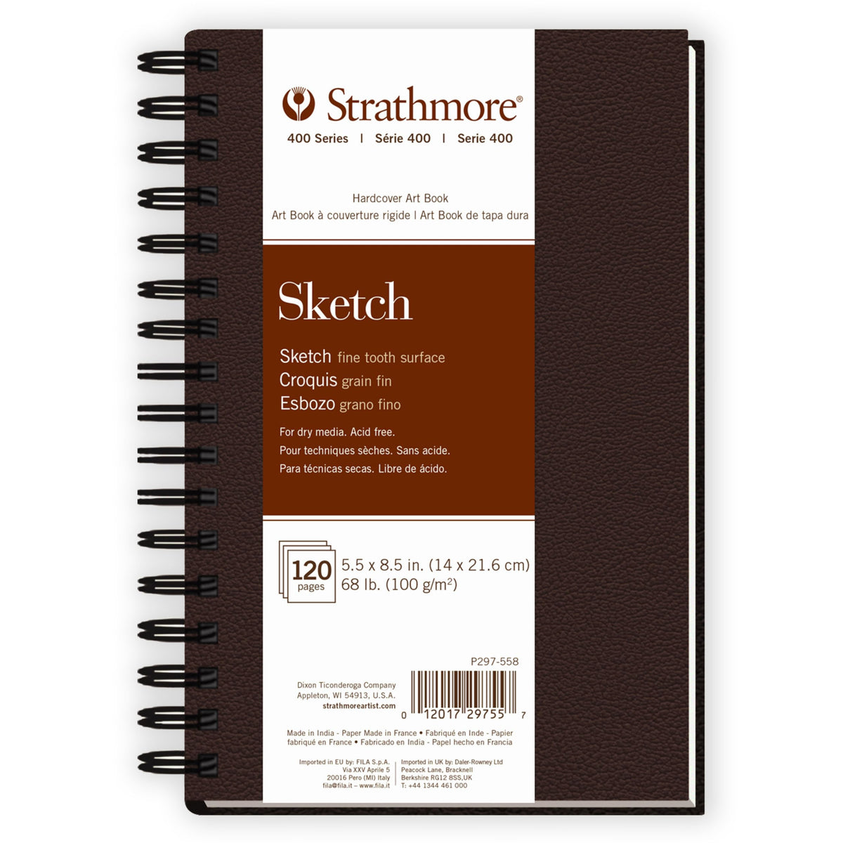 Strathmore 400 Series Hard Bound Sketch Journal, 60 lb. Paper, 8.5 X 11.5 inches, 192 Pages (297-12)