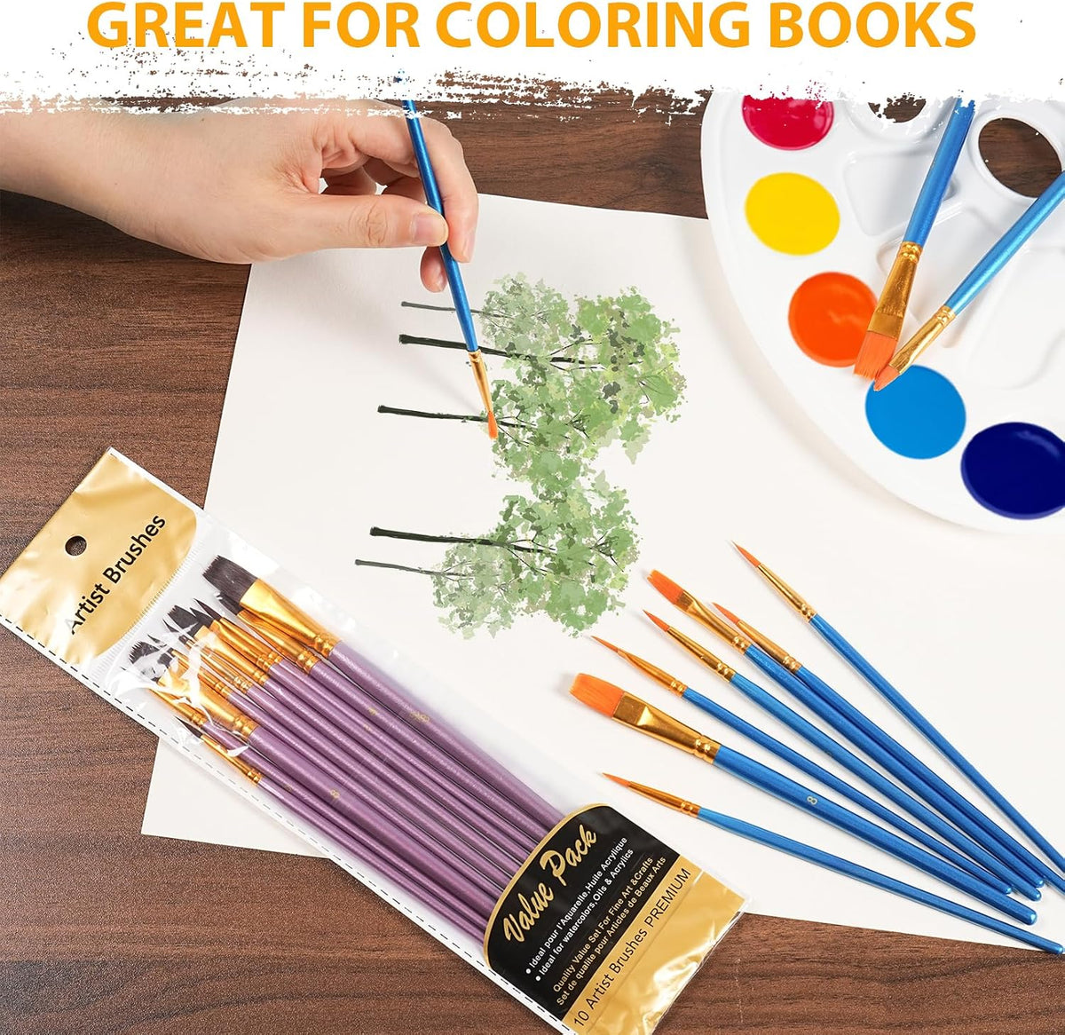 S & E TEACHER'S EDITION 72 Pcs Painting Brush Palette Set