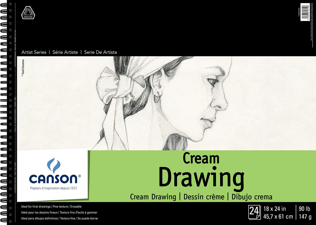 Canson Drawing Paper Art Book, Cream White, 9x12 in