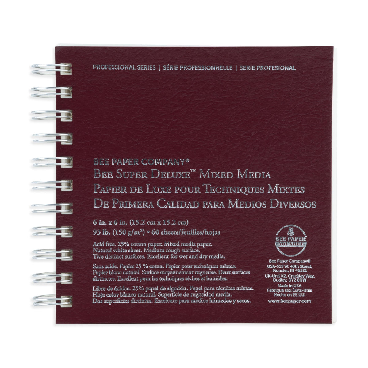 Bee Paper - 6"x 6" Super Deluxe Mixed Media Sketching Pad, 60 Sheets